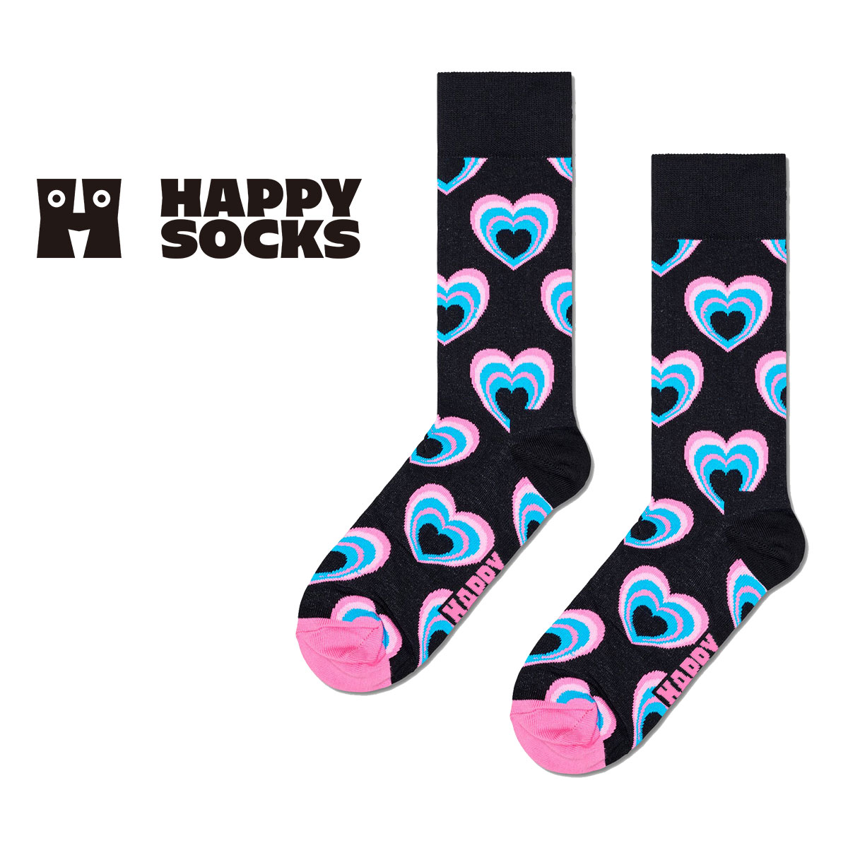 Happy Socks ハッピーソックス  Heart In Heart(ハート イン ハート ) クルー丈 ソックス メンズ ＆ レディース  10240305