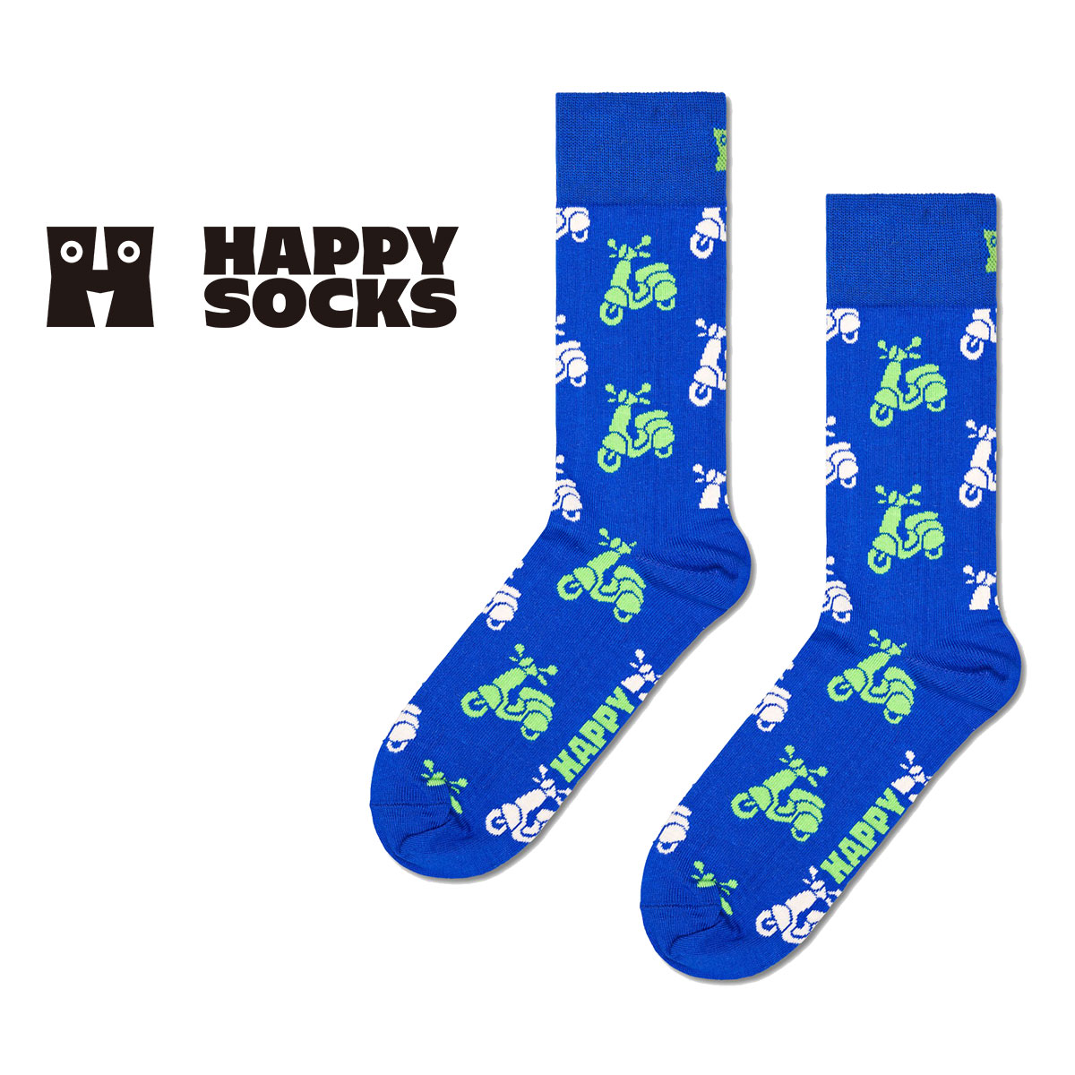 Happy Socks ハッピーソックス  Vespa ( ベスパ ) クルー丈 ソックス メンズ ＆ レディース   10240401