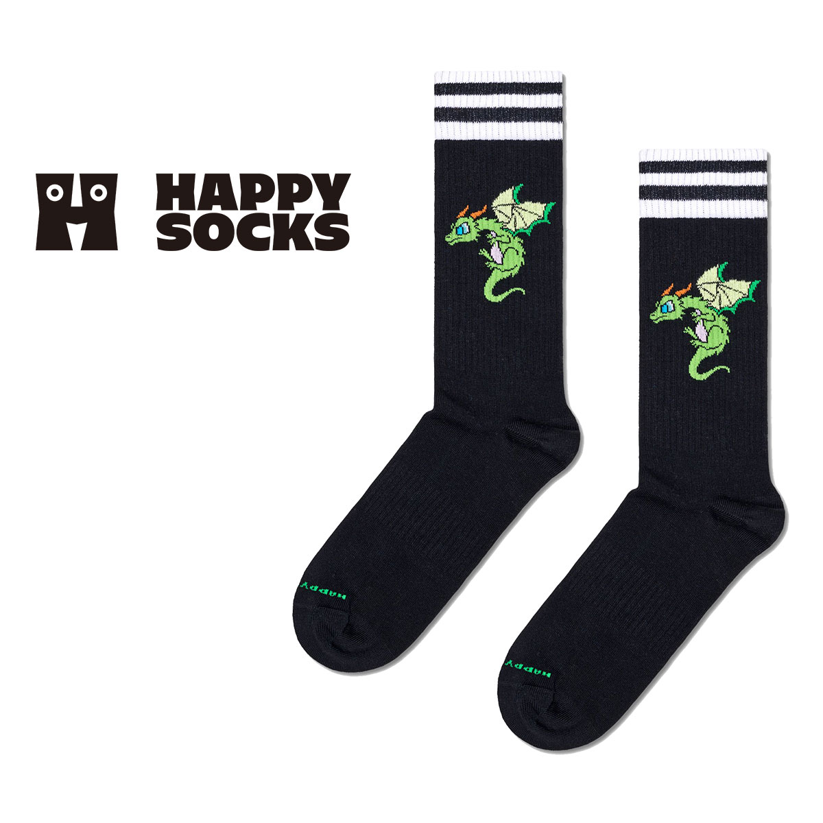 Happy Socks ハッピーソックス  Dragon Sneaker(ドラゴン ) クルー丈 スポーツ ソックス  メンズ ＆ レディース  10240387