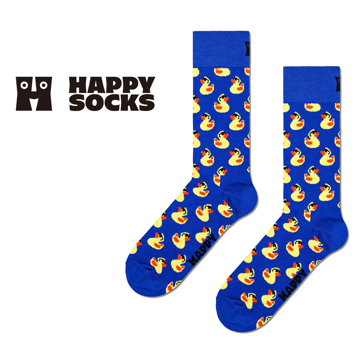 Happy Socks ハッピーソックス  Rubber Duck(ラバーダック ) オーガニックコットン クルー丈 ソックス メンズ ＆ レディース  10240364