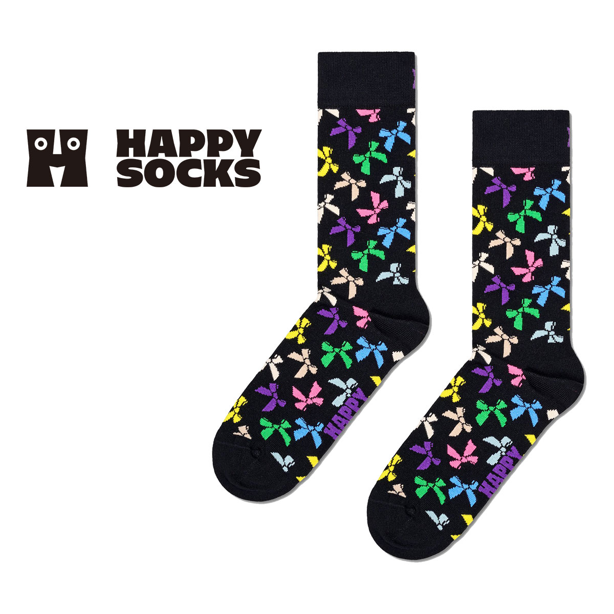 Happy Socks ハッピーソックス  Bow(ボウ ) クルー丈 ソックス メンズ ＆ レディース  10240303