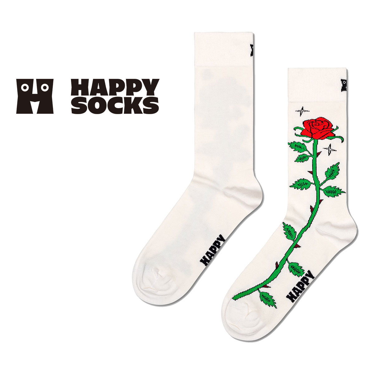 Happy Socks ハッピーソックス  Rose(ローズ ) クルー丈 ソックス メンズ ＆ レディース  10240280