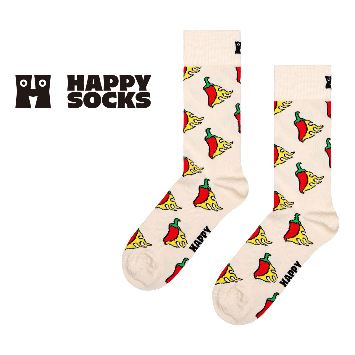 Happy Socks ハッピーソックス  Hot Chili(ホットチル ) クルー丈 ソックス メンズ ＆ レディース  10240374