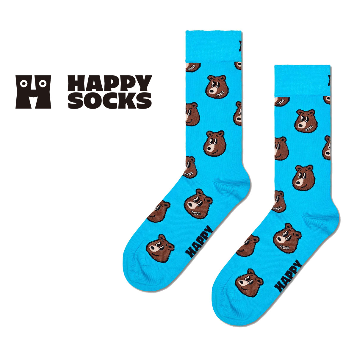 Happy Socks ハッピーソックス  Bear ( ベアー ) クルー丈 ソックス メンズ ＆ レディース  10240396