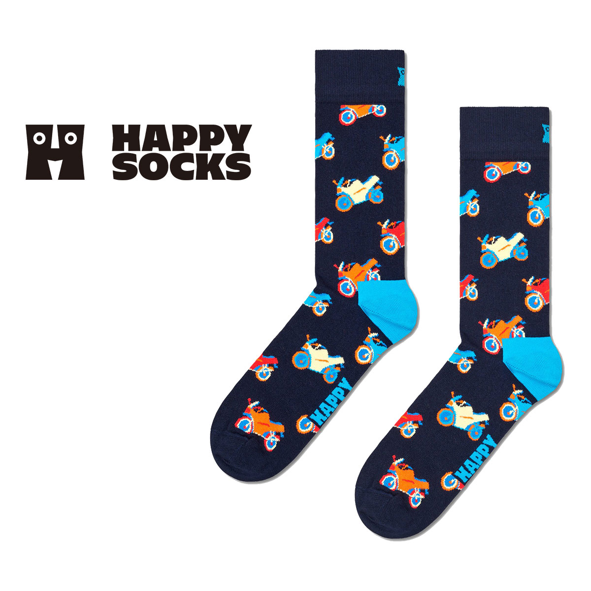 Happy Socks ハッピーソックス  Motorbike(モーターバイク ) クルー丈 ソックス メンズ ＆ レディース  10240333