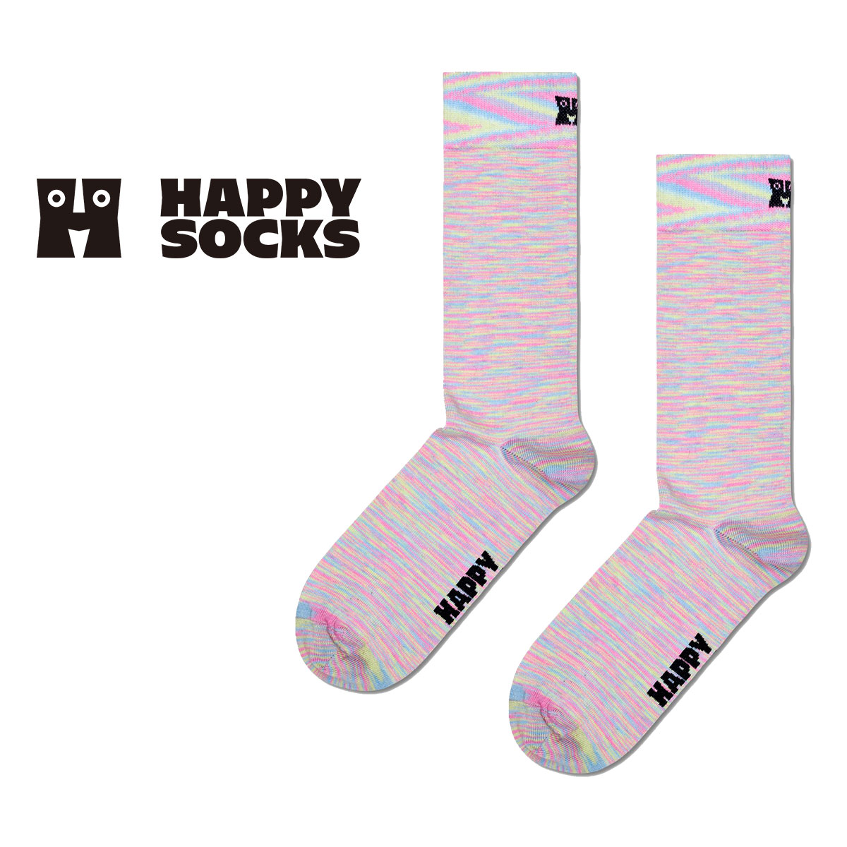 Happy Socks ハッピーソックス  Solid Space ( ソリッドスペース ) クルー丈 ソックス メンズ ＆ レディース 10240373