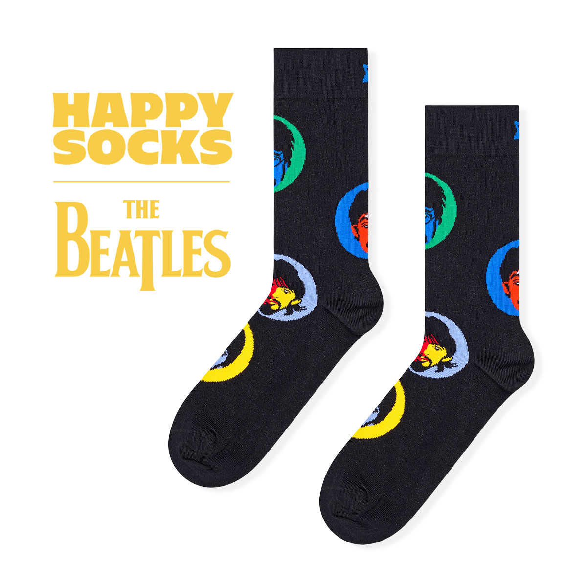 Happy Socks ハッピーソックス 【Limited】Happy Socks × The Beatles( ザ・ビートルズ )  BRIGHT SPOT （ ブライトスポット ） クルー丈 ソックス 靴下 紳士 メンズ 