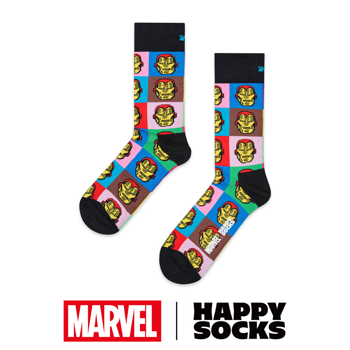 【Limited】Happy Socks ハッピーソックス × Marvel™ ( マーベル ) Avengers ( アベンジャーズ ) Iron Man ( アイアンマン ) クルー丈 ソックス