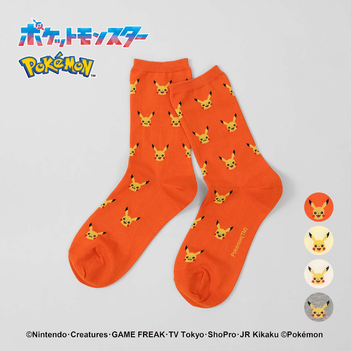 【25fw】ポケモン ピカチュウフェイスクルー クルー