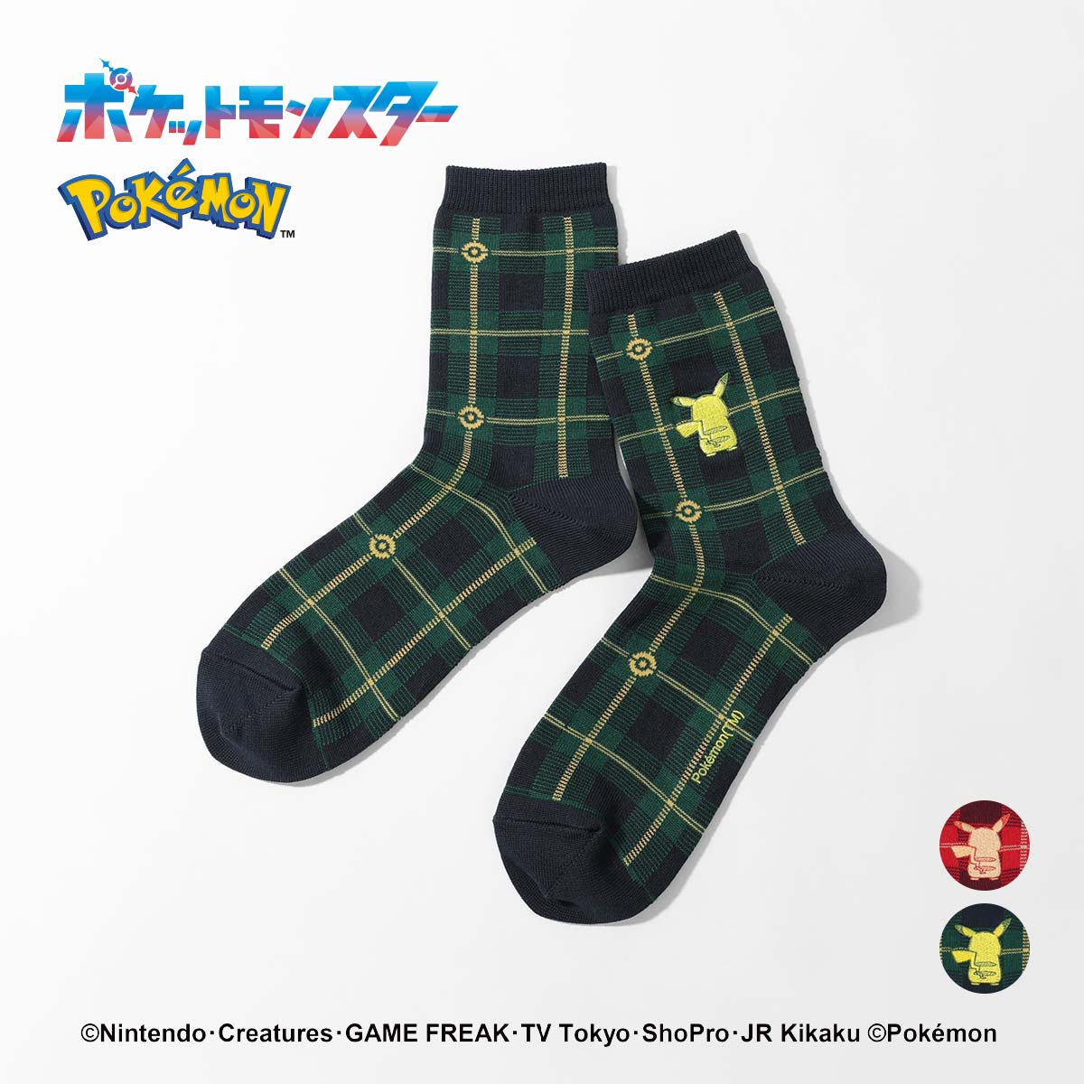 【25fw】ポケモン ピカチュウPlaidクルー1 カジュアル