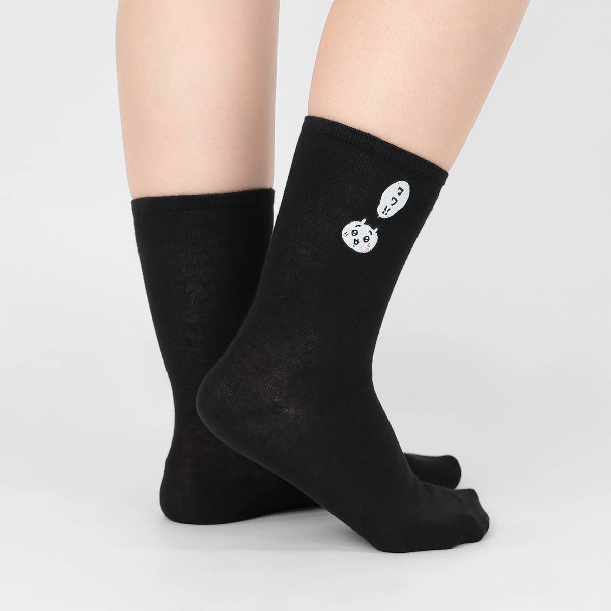ちいかわ クルー丈 ワワ!! ソックス ワンポイント ちいかわ刺繍 靴下 レディース キャラクター 03197021