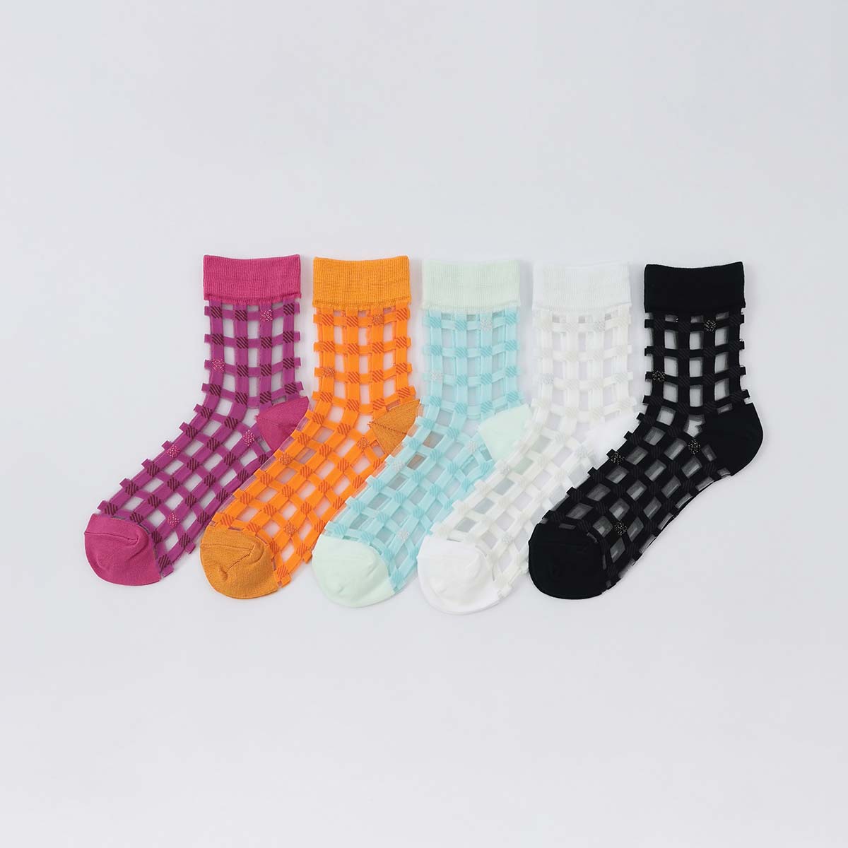 ギンガムチェック シアー クルー丈