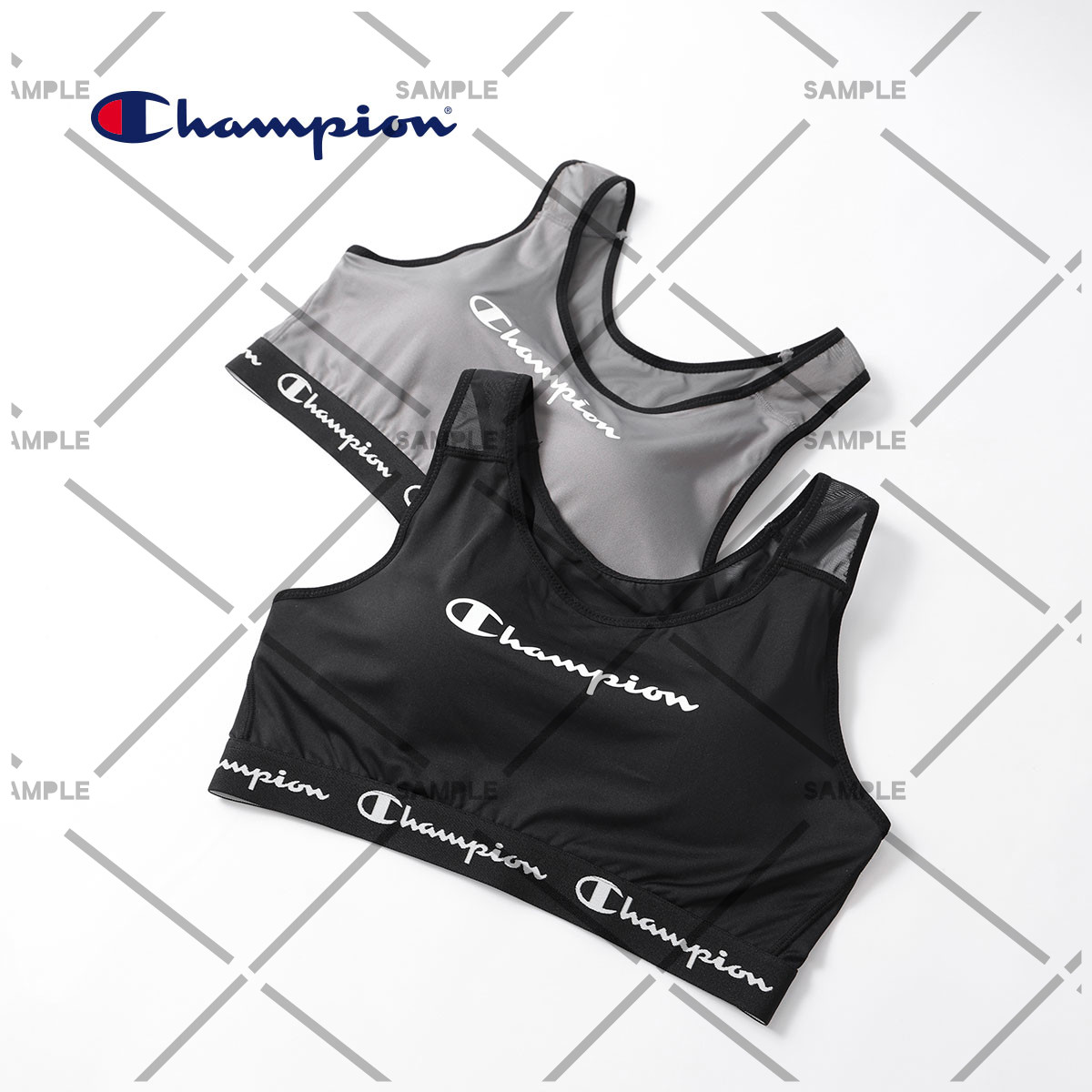 Champion Sporty harf-top brassiere 抗菌防臭 吸水速乾 スポーツブラ ウィメンズ
