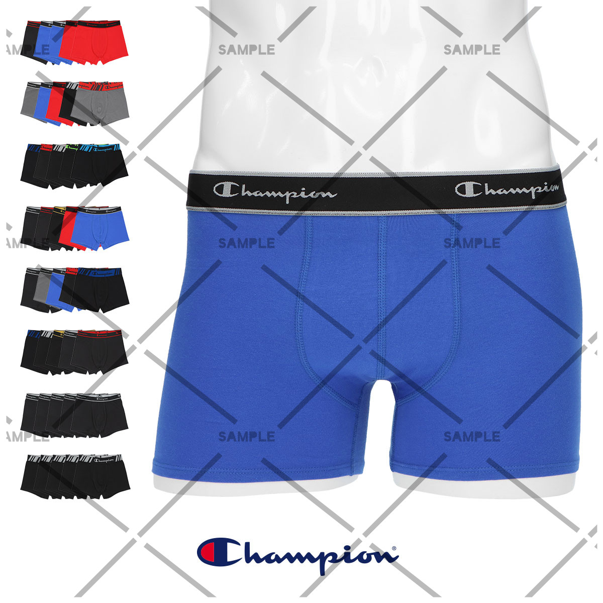 【5枚セット】Champion チャンピオン メンズ ボクサーパンツ 抗菌防臭 前閉じ Cotton Stretch Trunk