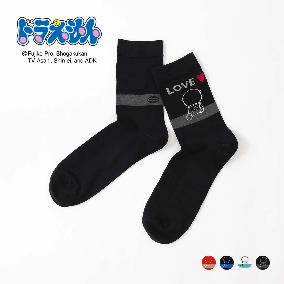 ドラえもん ドラえもん ボーダー ダッシュドラ クルー丈 カジュアル ソックス 靴下 メンズ 紳士 キャラクター ギフト プレゼント 02462119 カジュアル