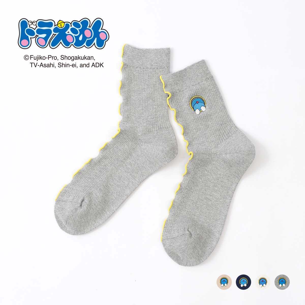 ドラえもん メロー クルー丈 カジュアル ソックス