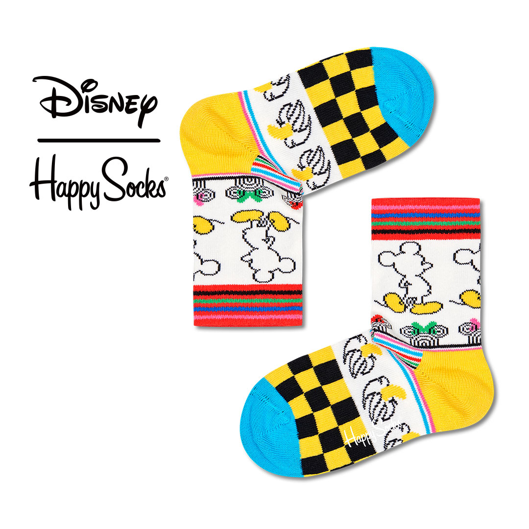 Happy Socks ハッピーソックス 【Limited】Happy Socks × Disney ( ディズニー ) Sunny Sketch （ サニー スケッチ ） 子供 クルー丈 ソックス